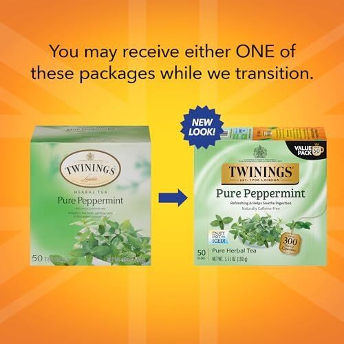 Twinings Pure Peppermint Herbal Tea Bags – 50 Count