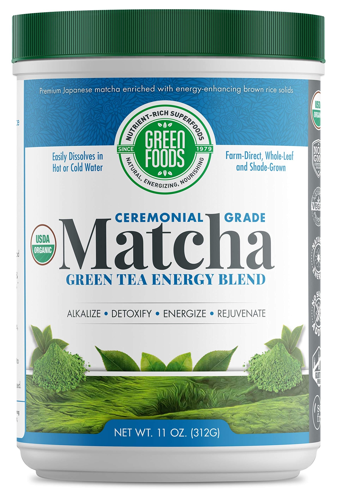 Organic Matcha Green Tea Powder High Chlorophyll Gluten Free Vegan 1 Pack