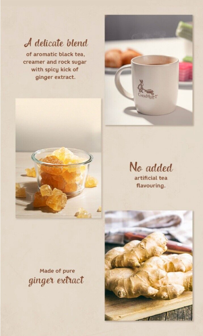 12 Pack Chek Hup 3in1 Teh Tarik Halia Ginger Milk Tea 12 Sachets