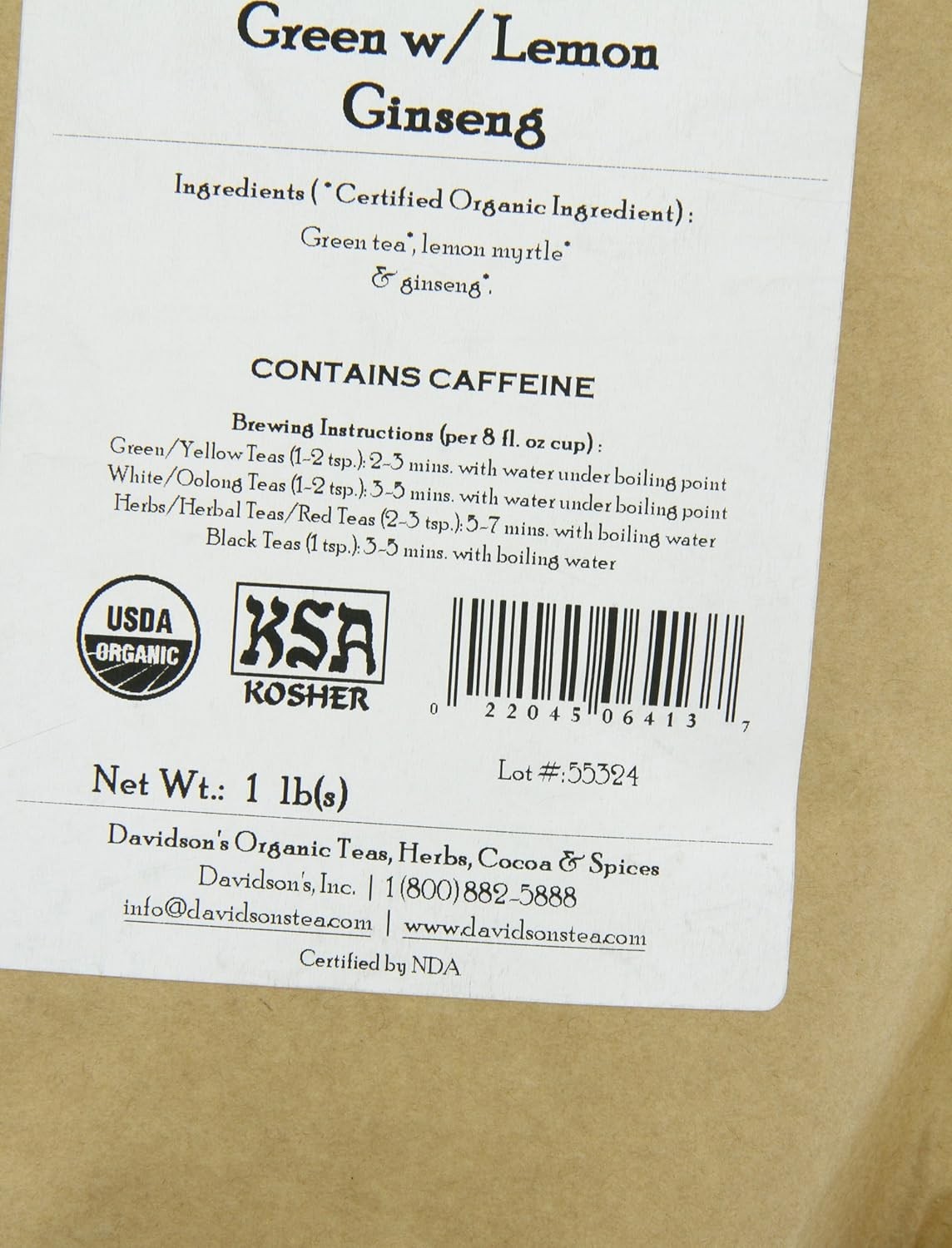 Sustainably Farmed Green Tea with Lemon Ginseng – 16 Ounce for Daily Rituals