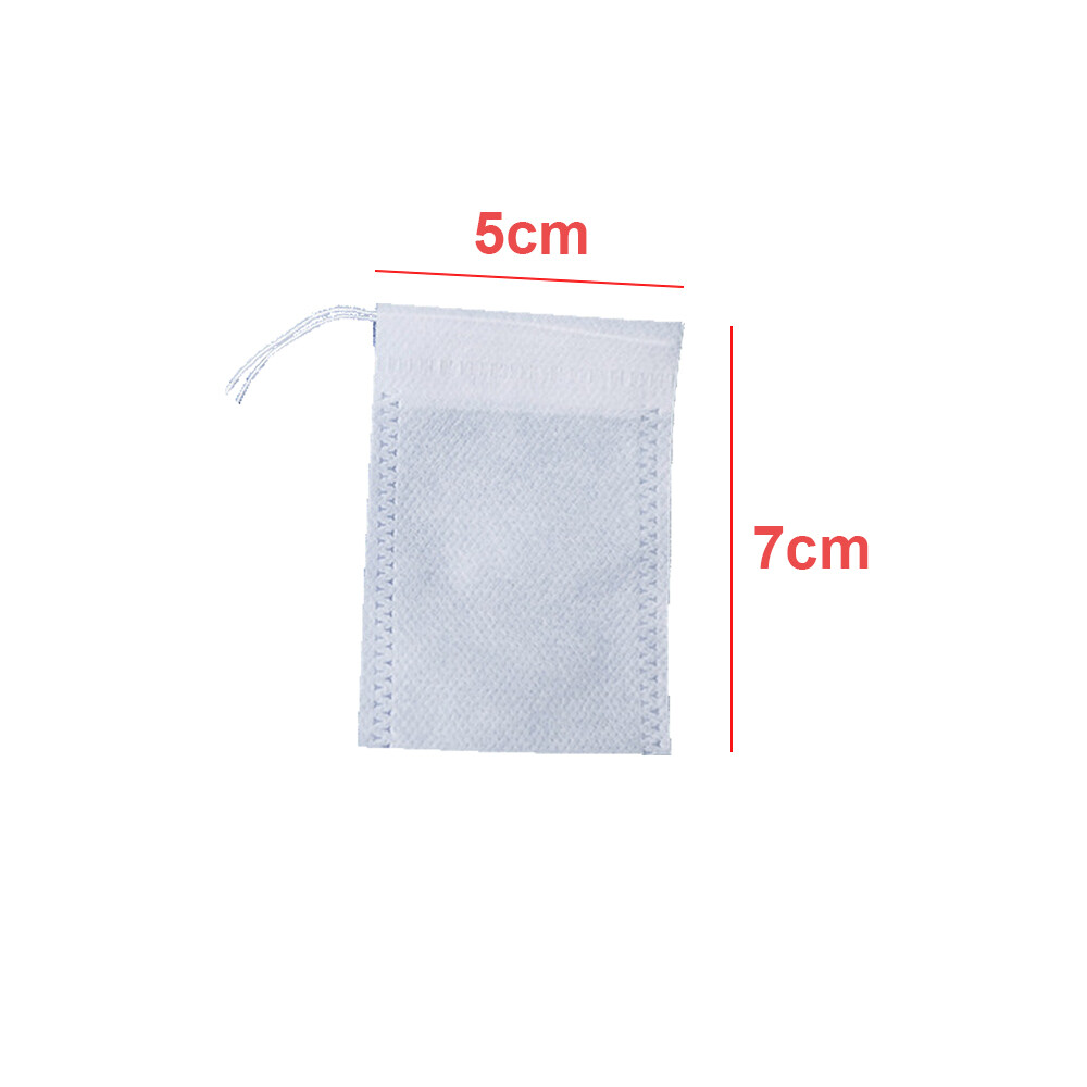 100x Disposable Non-woven Tea bag Filter Empty Teabags Herb Loose Drawstring Bag