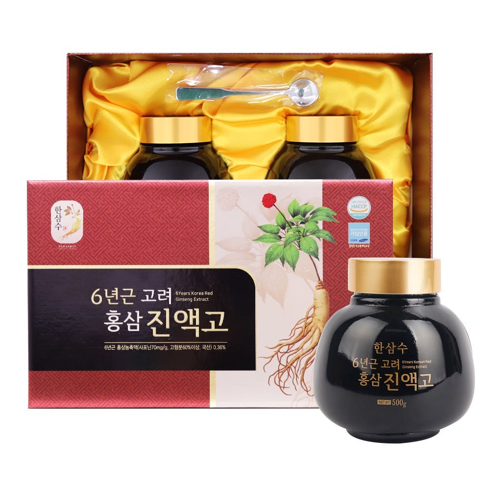 Hansamsu 6 Years Korean Red Ginseng Extract 500g x 2 Jars 1KG Saponin Panax