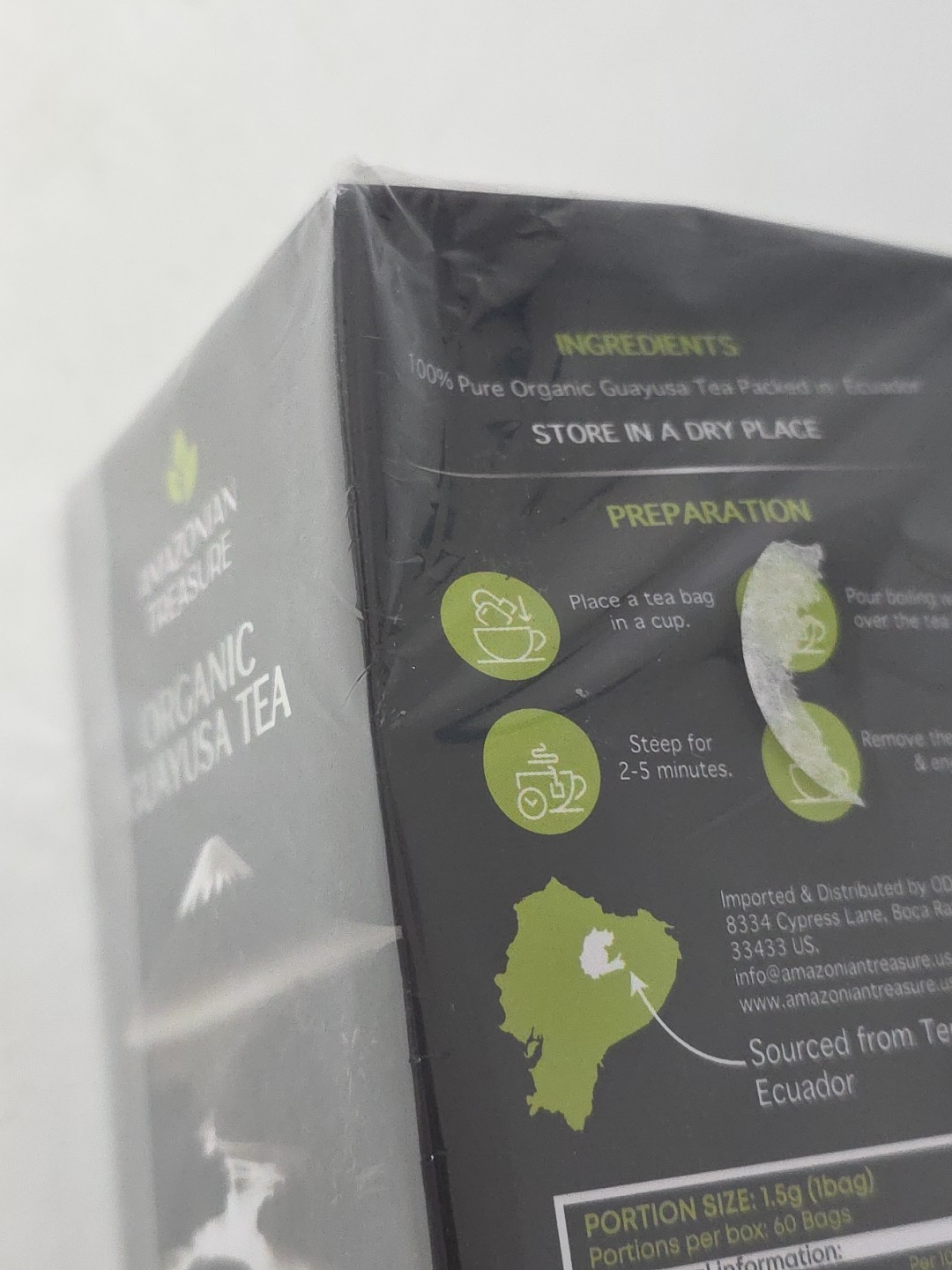 Organic Guayusa Tea Amazon Treasure 20 Tea Bags. Exp.09/27
