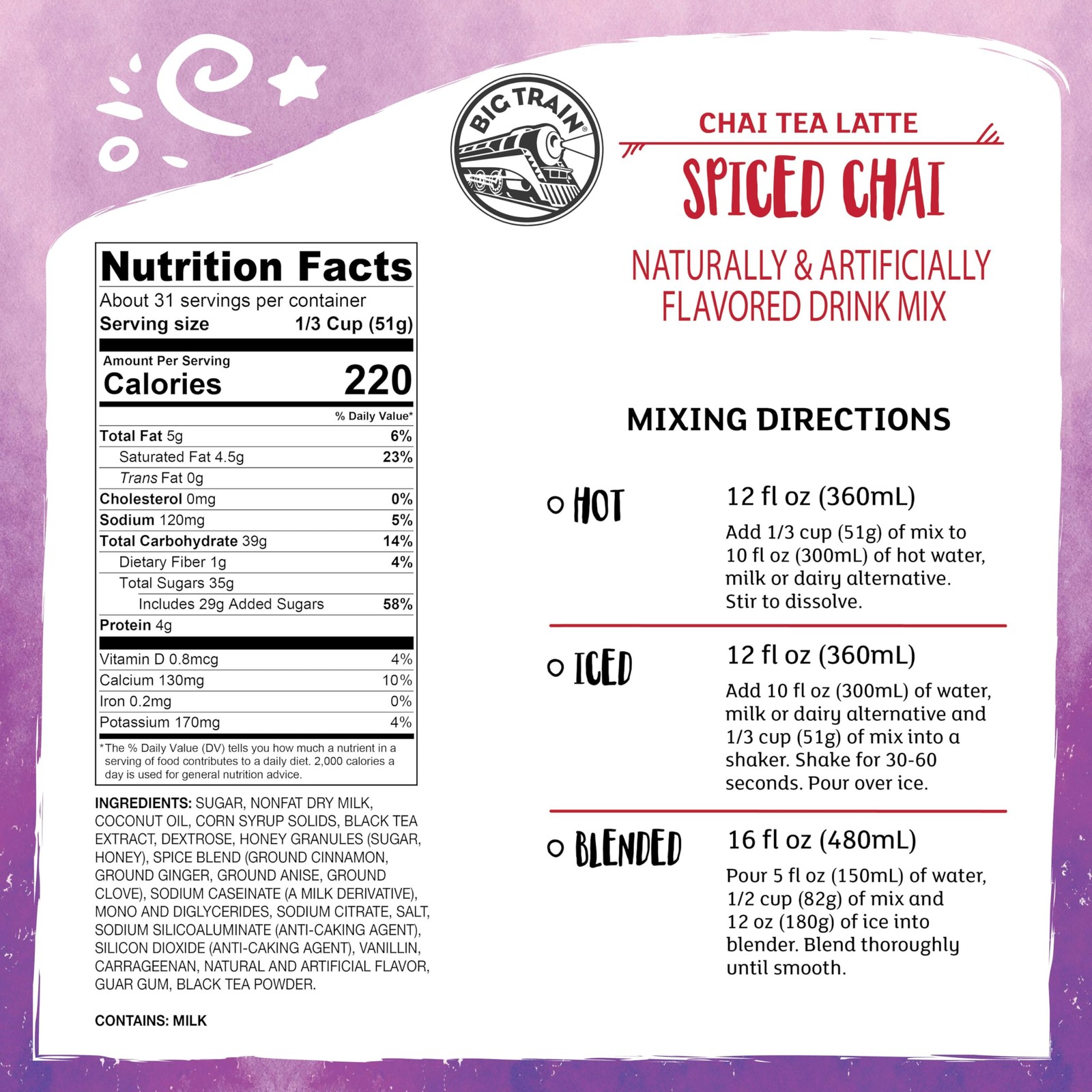 Spiced Chai Tea Latte Beverage Mix, 3.5 Pound (Pack of 1)