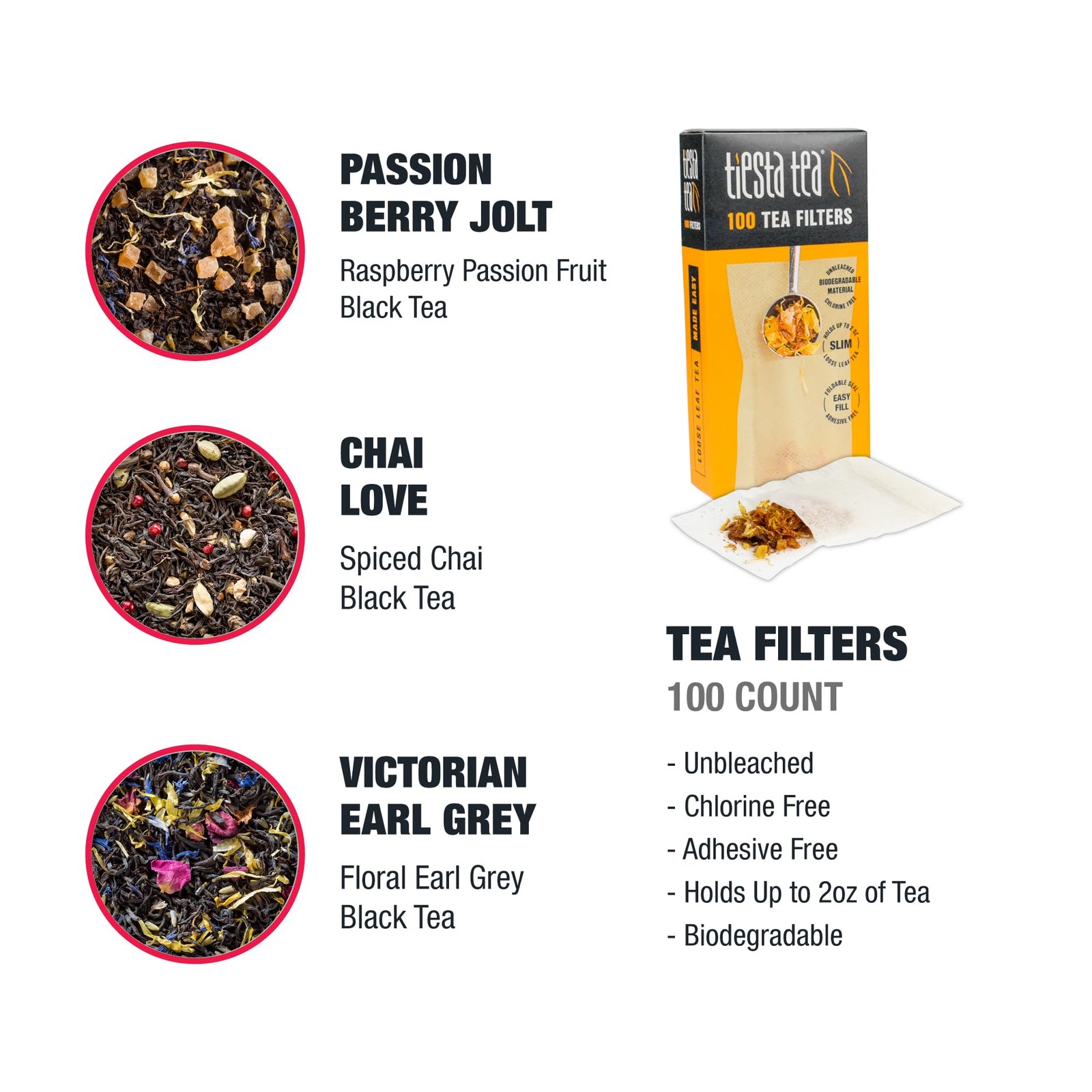 Tiesta Tea – Black Starter Kit, Loose Leaf, Premium 4 Piece Set