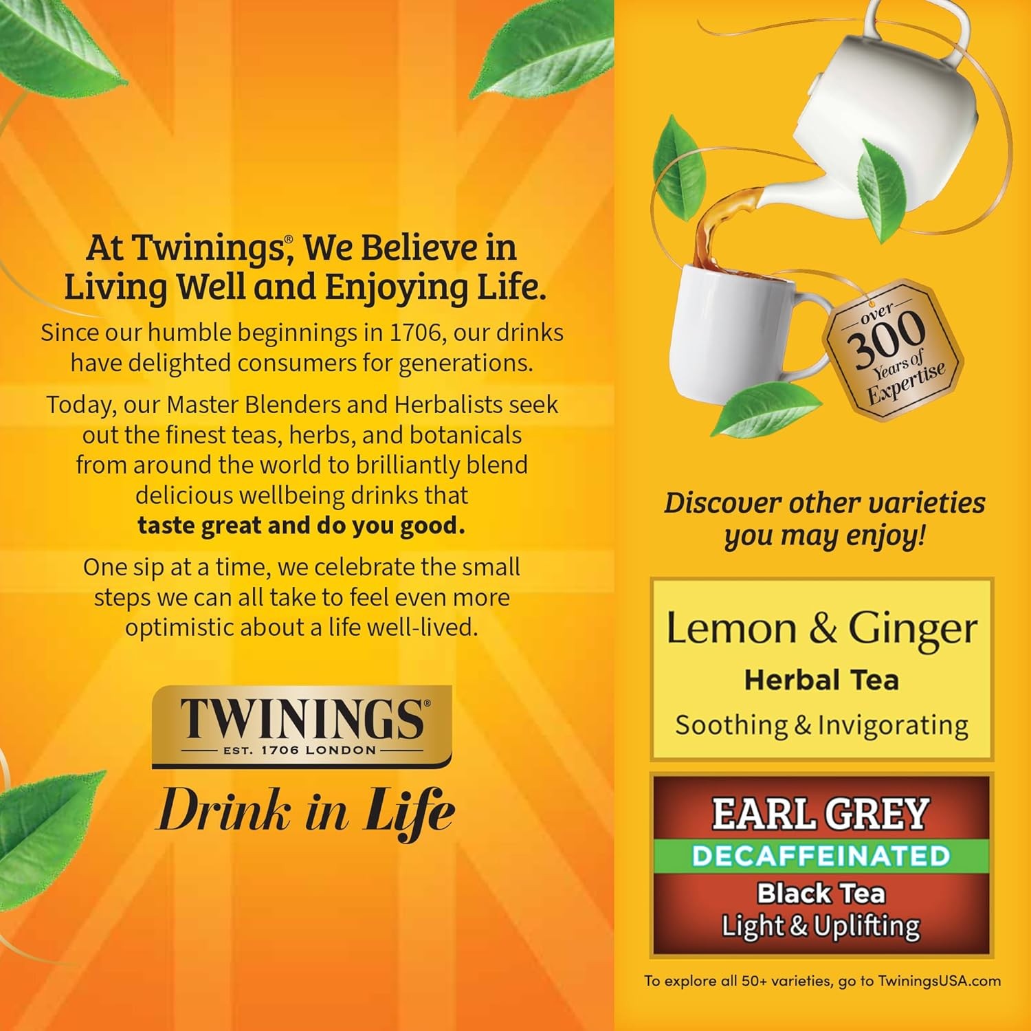 Lady Grey Black Tea Individually Wrapped Bags, 100 Count (Pack of 1), Orange Pee