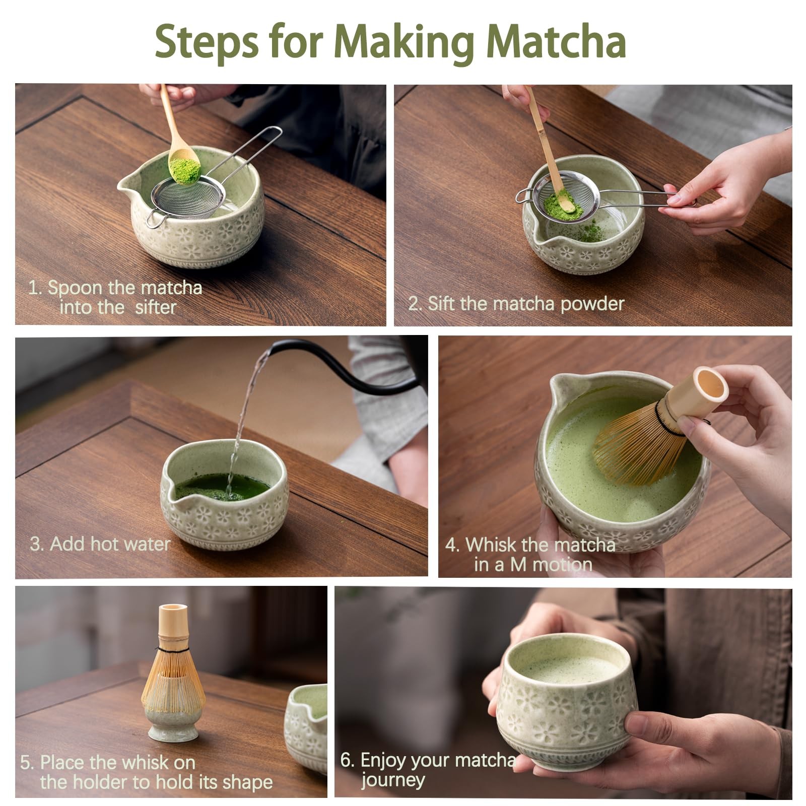 Matcha Whisk Set, 10 Pcs Matcha Set Includes Matcha Bowl, 2 Cups, Matcha Whis…
