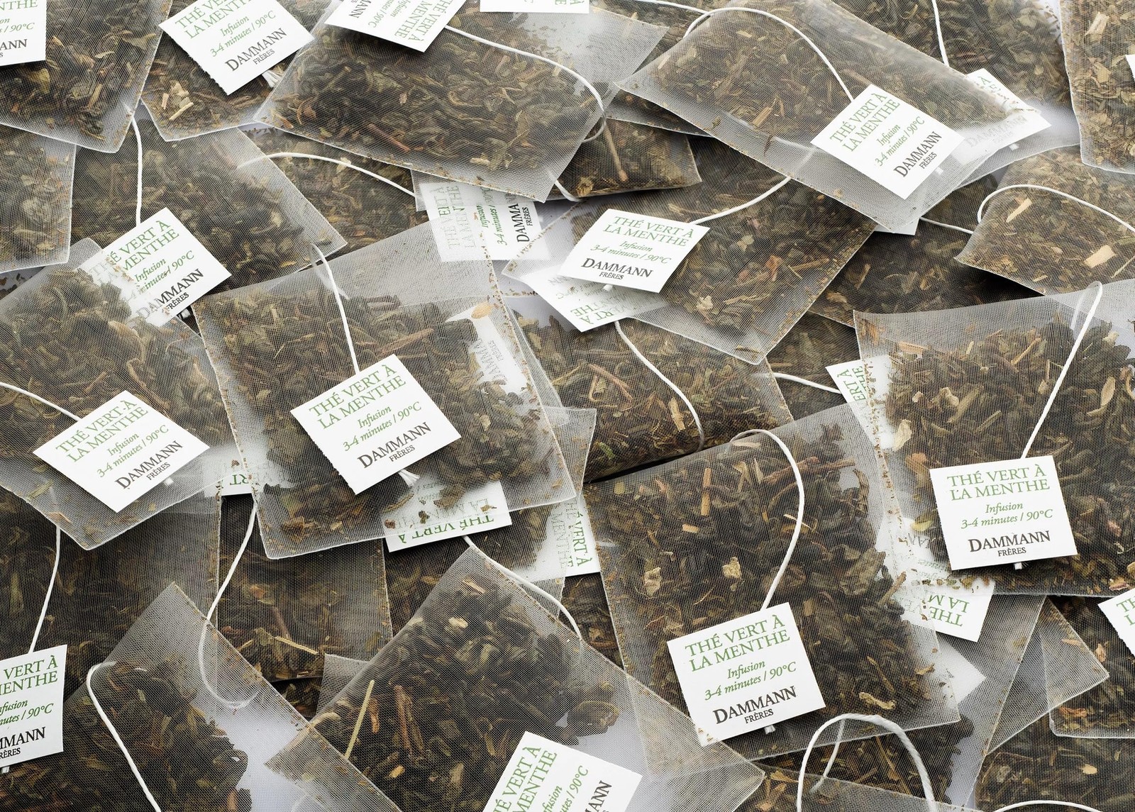Dammann Freres Satchets, Mint Flavor Tea Bags, Premium Gourmet French Green T…