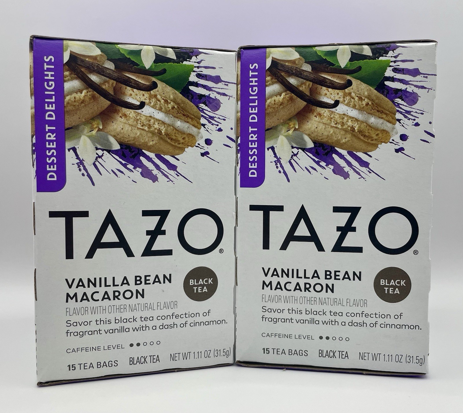 2x Tazo VANILLA BEAN MACARON- 15 Tea Bag Each(Pack of 2)