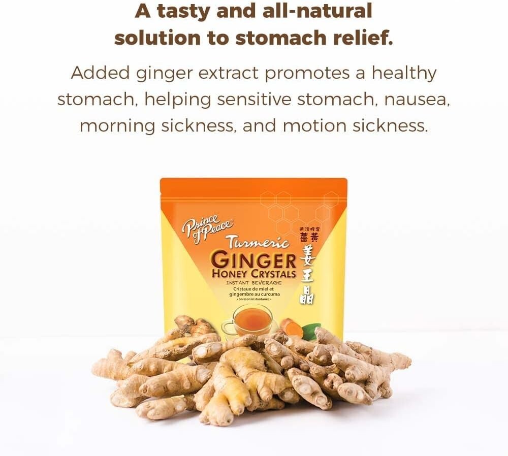 Prince Of Peace Instant Ginger Honey Crystals w/ Turmeric, 25 Sachets Honey Tea