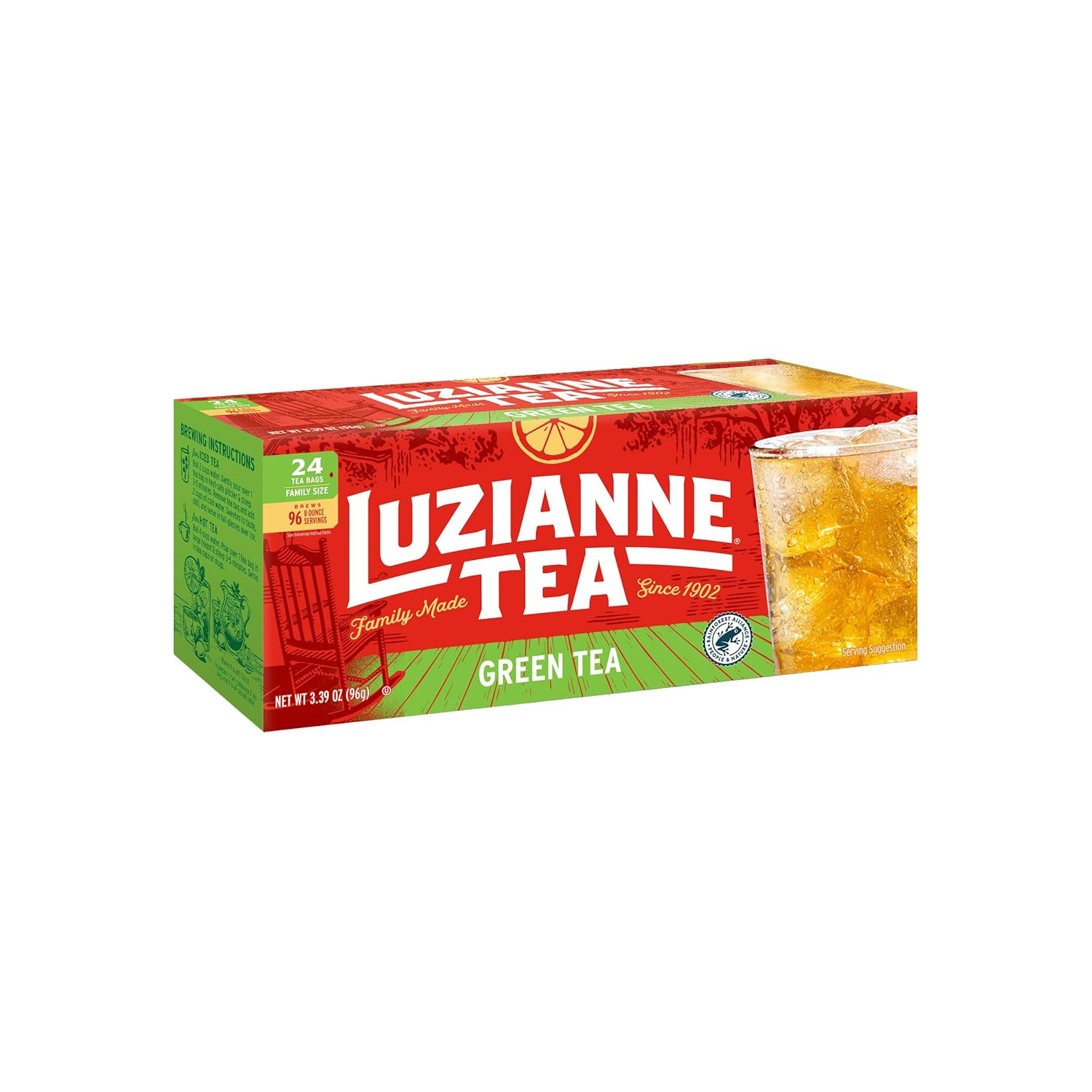Green Tea Bags, Family Size, 24Ct Box (Pack of 1)