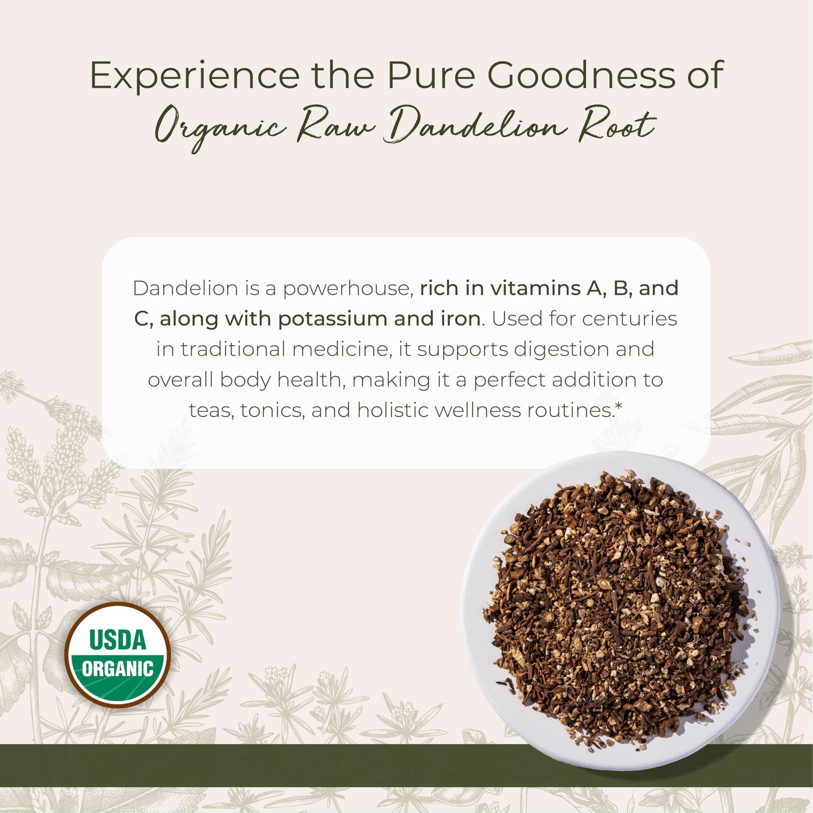 Starwest Botanicals Organic Raw Dandelion Root – Loose 4 Ounce (Pack of 1)
