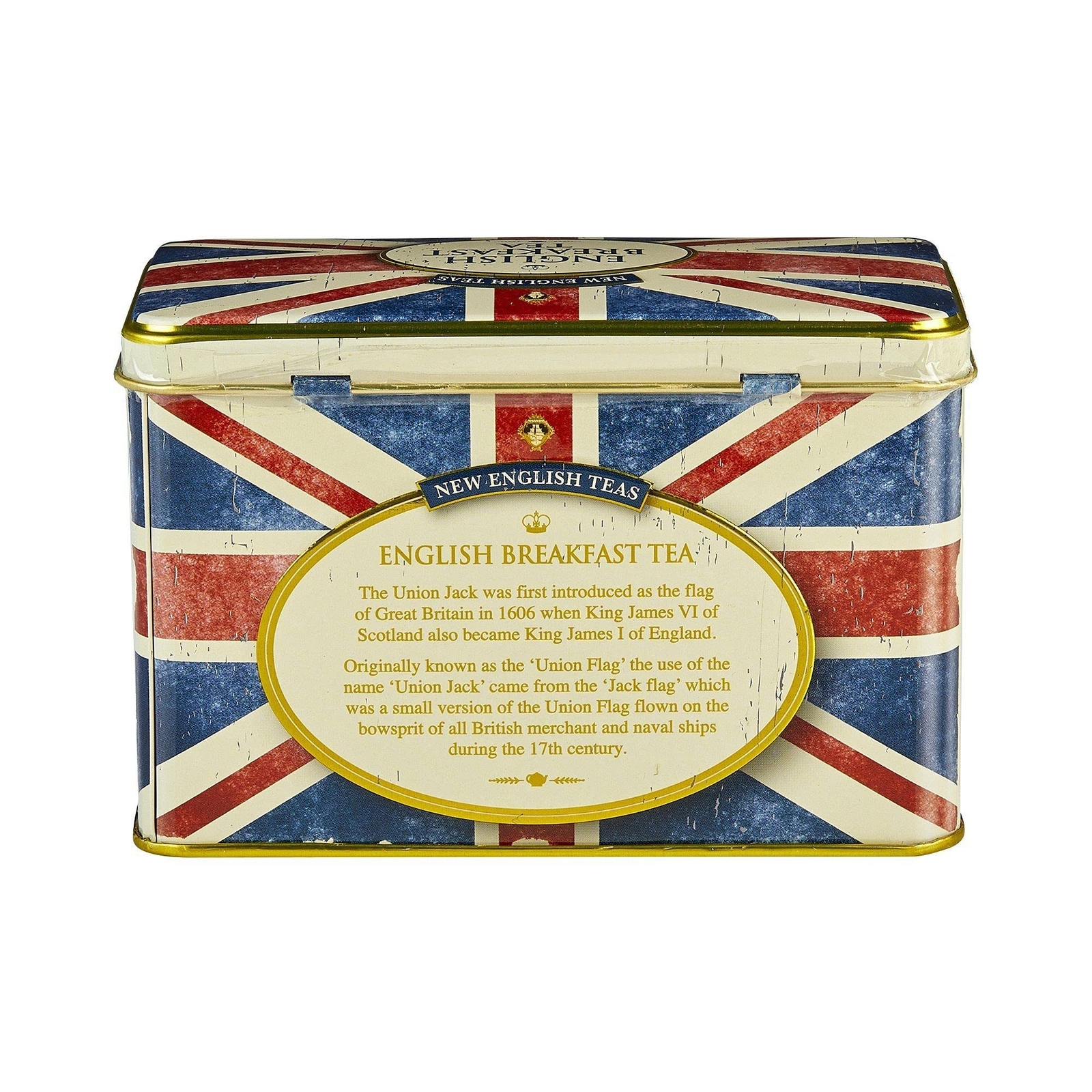 Union Jack Tea Tin with 40 English Breakfast Teabags British Souvenir