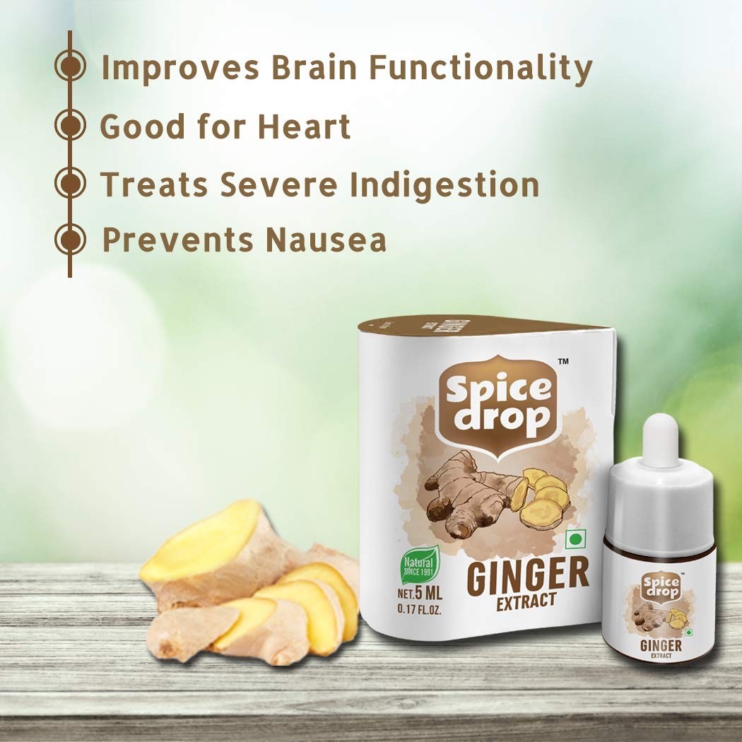 Spice Drop Chai Masala Tea Combo Natural Extract Ginger Chai Masala Cardamom 5ml
