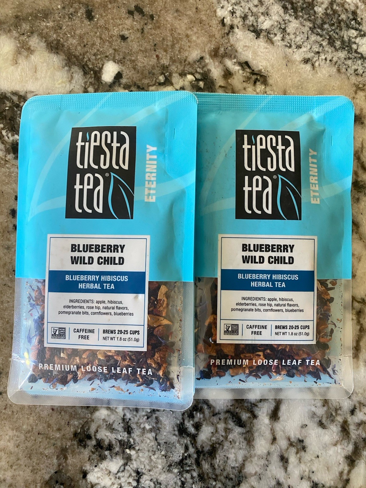 2 bags Blueberry Wild Child By: Tiesta Tea Loose Leaf w/ Apple, Hibiscus 40 Cups