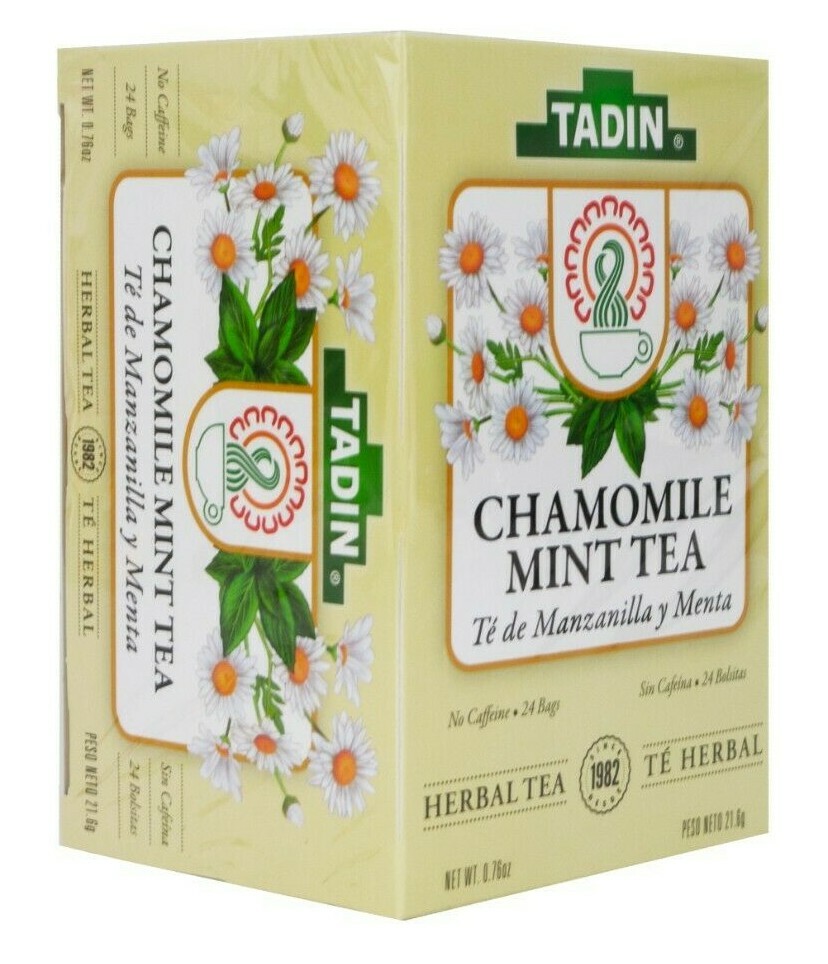 Tadin Chamomile Mint Herbal Tea, Sleep Aid, 24 Bags, (6 BOXES) Exp. 01/2027