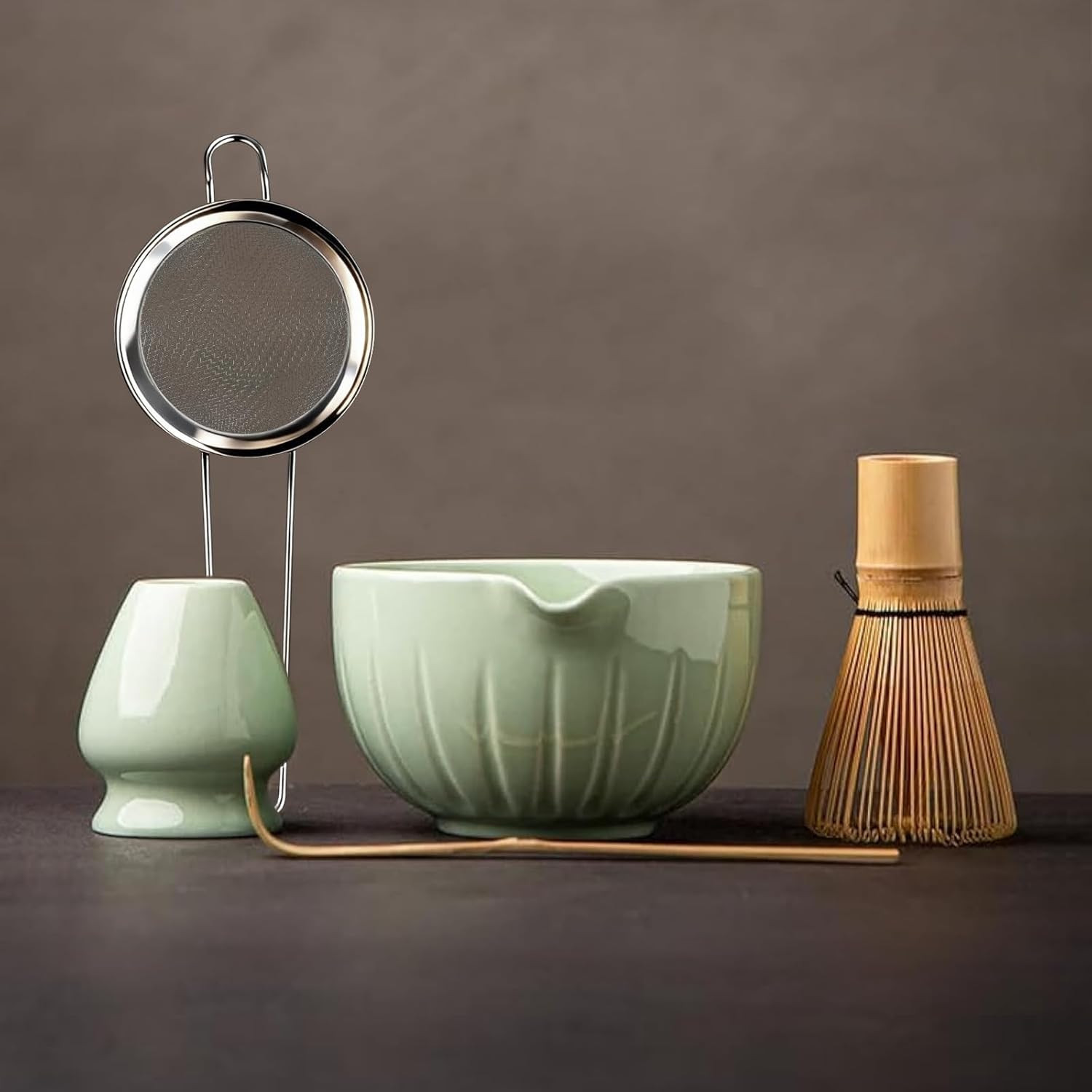 Matcha Set – Match Bowl and Whisk, 15 OZ, Matcha Scoop | Matcha Whisk Stand (Cha