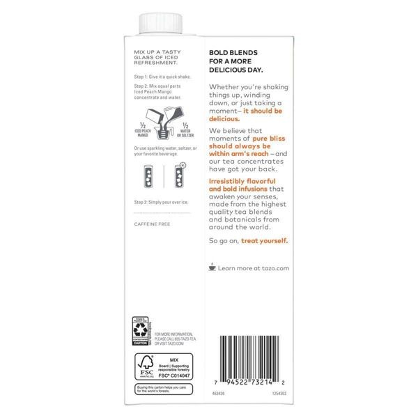 Tazo Iced Peach Mango Herbal Tea Concentrate – 32 fl oz