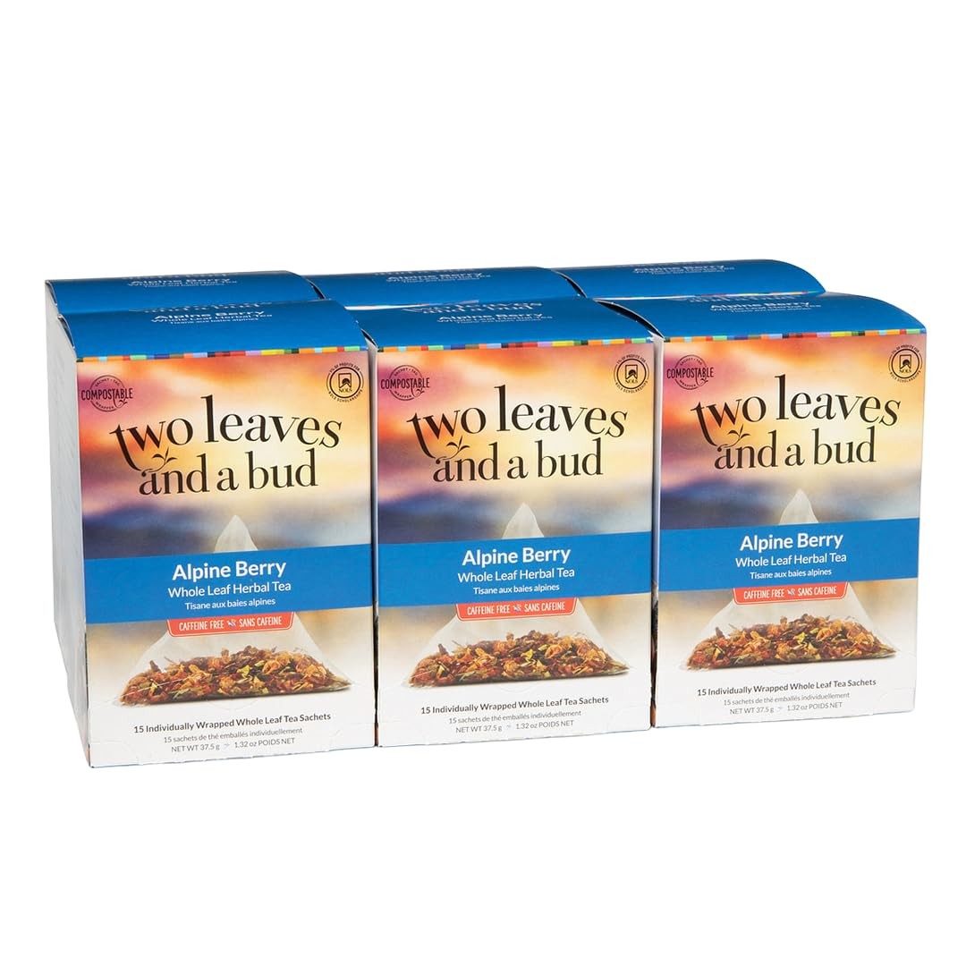 Two Leaves and a Bud Alpine Berry Herbal Tea Bags, Naturally Caffeine Free, W…