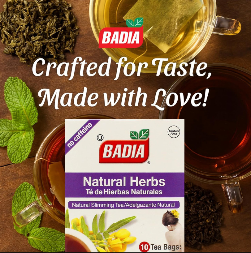 Badia Natural Herbs Tea, 10 Tea Bags – Herbal Blend for Brewing Hot or Iced Tea