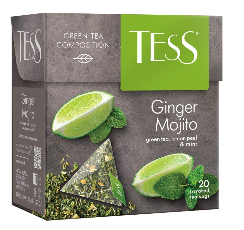 Tess Ginger Mojito Green Tea Composition 20 Count (Pack of 1)