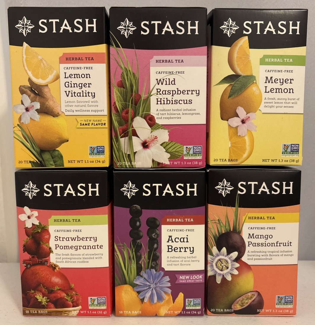 Lot of 6 Boxes Stash Fruity Herbal Tea 6 Flavor Assortment 116 ct Tea Bags 2028