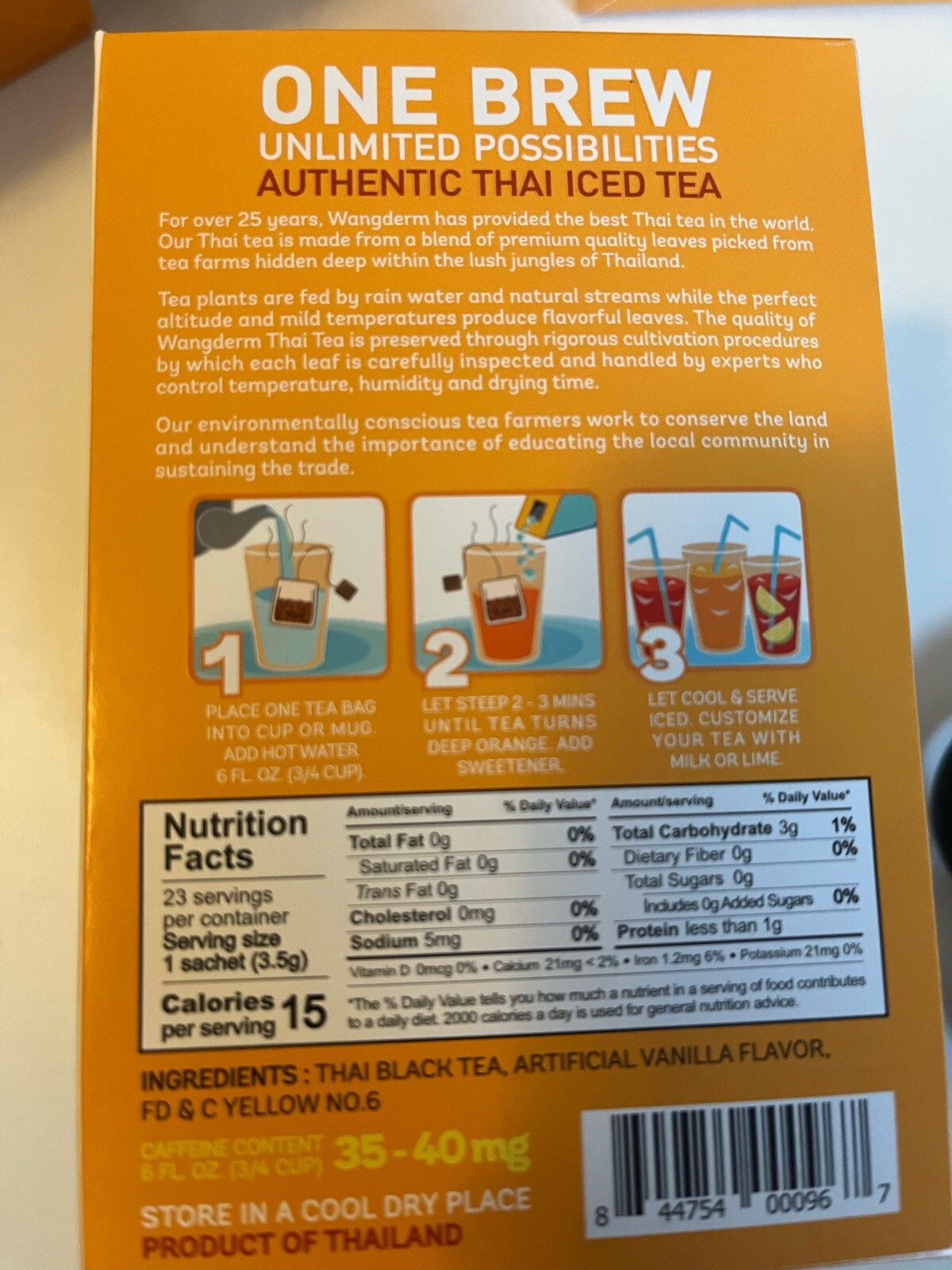 Authentic Thai Iced Tea Flavored Black Tea,23 tea bags BEST BY MARCH 23 2027
