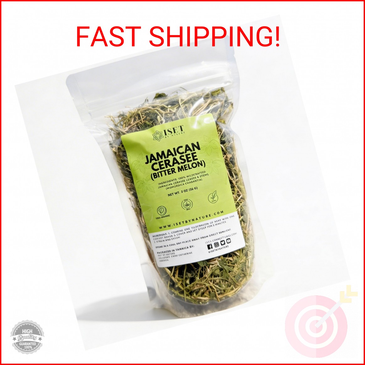 Jamaican Cerasee Bush Tea, Organic Bitter Melon Leaves, Natural Blood Detox Clea