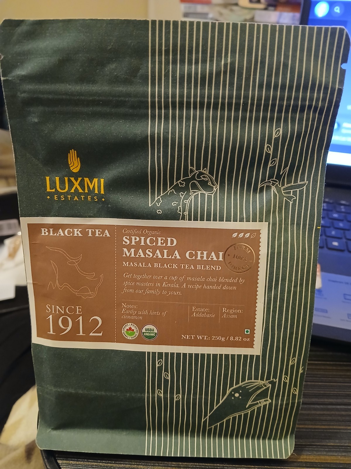 Luxmi Spiced Tea Spiced Masala Chai Blend from India TASTING NOTES Earthy Cinna