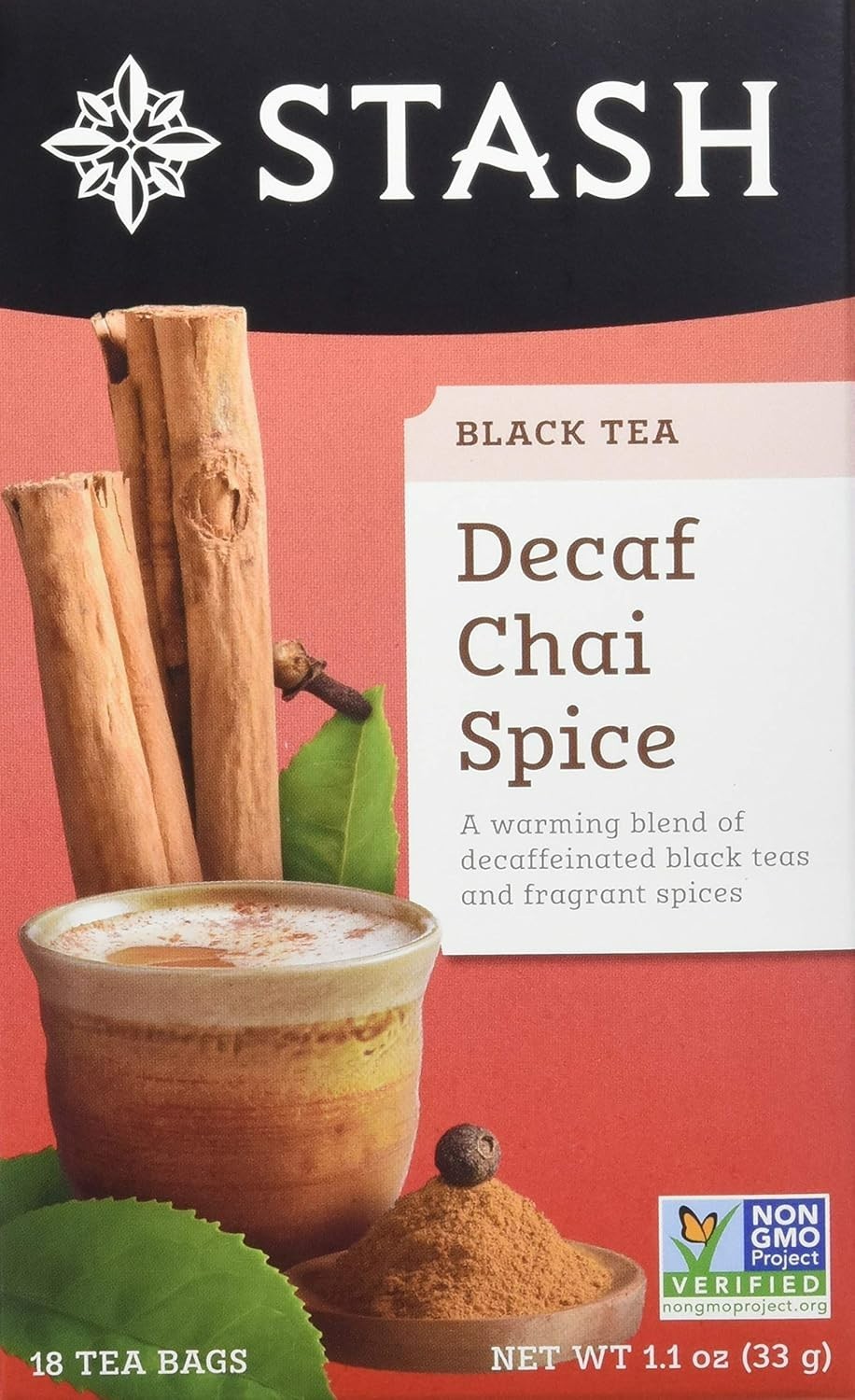 Decaf Chai Spice Tea – 18 Count Boxes (Pack of 6) – Warm, Caffeine-Free Bliss