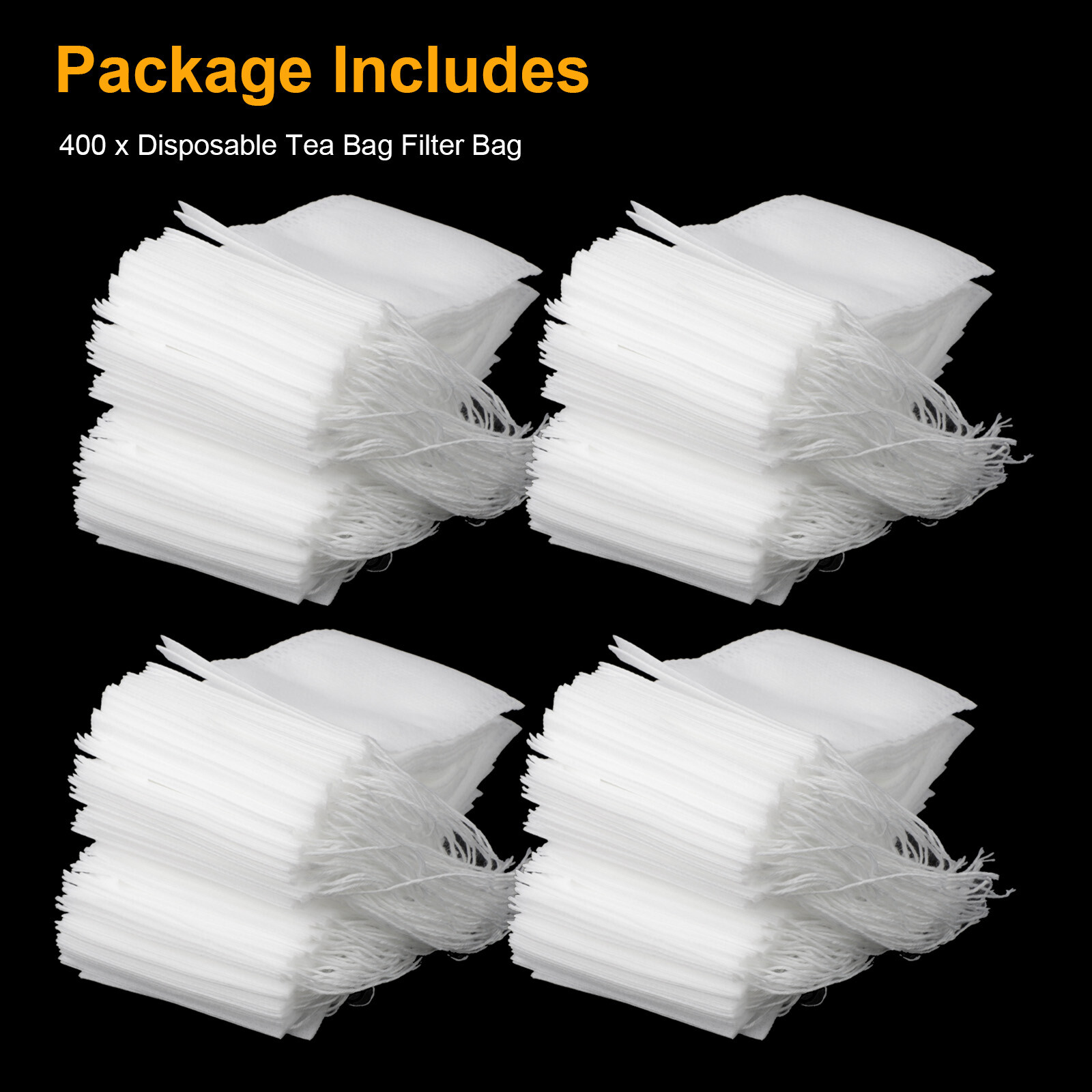 400Pcs Tea Bags Disposable Drawstring Flip Empty Teabags Herb Loose Teas Filters