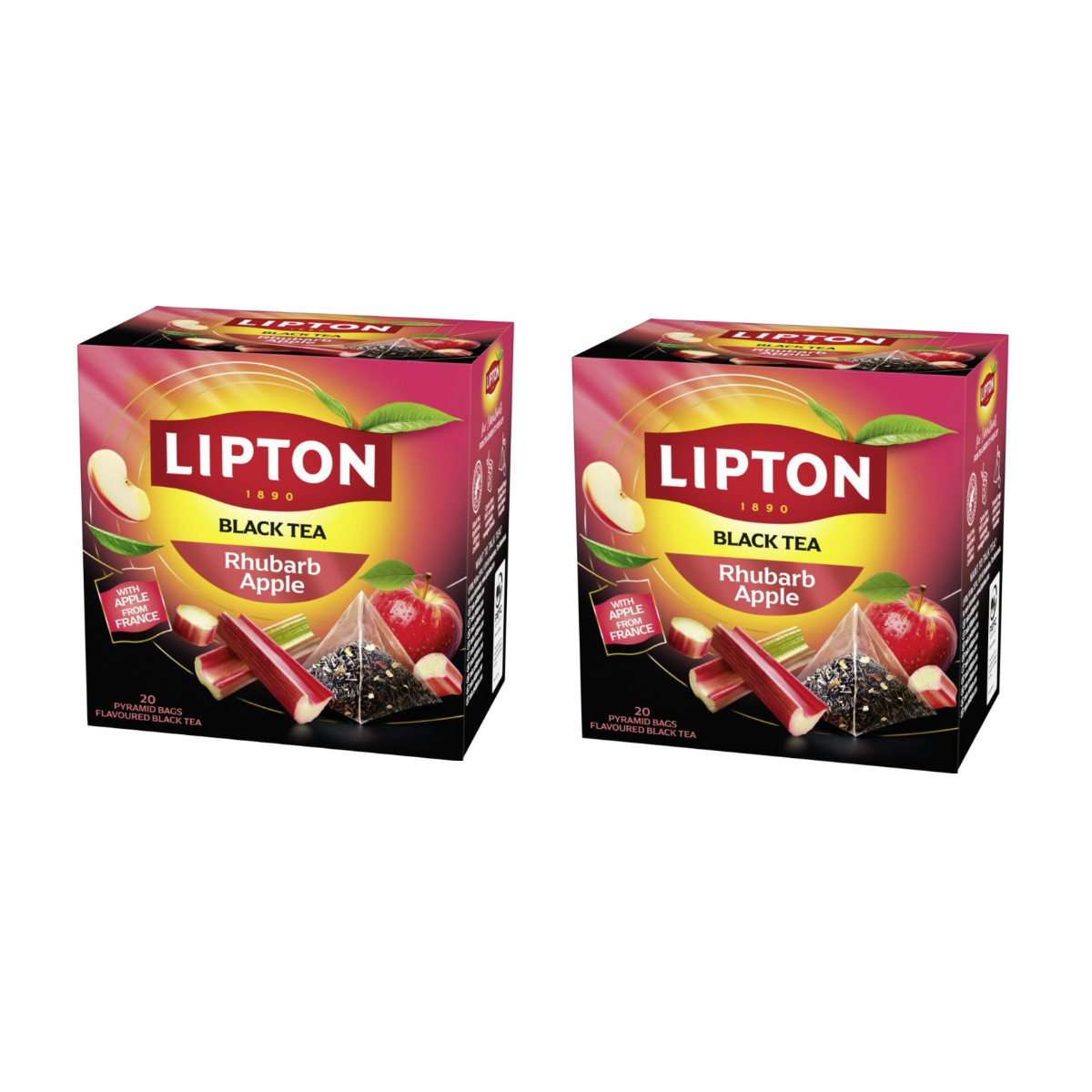 Lipton Rhubarb Apple Black Tea 20 Pyramid Bags Choose 1 2 5 10 15 Packs