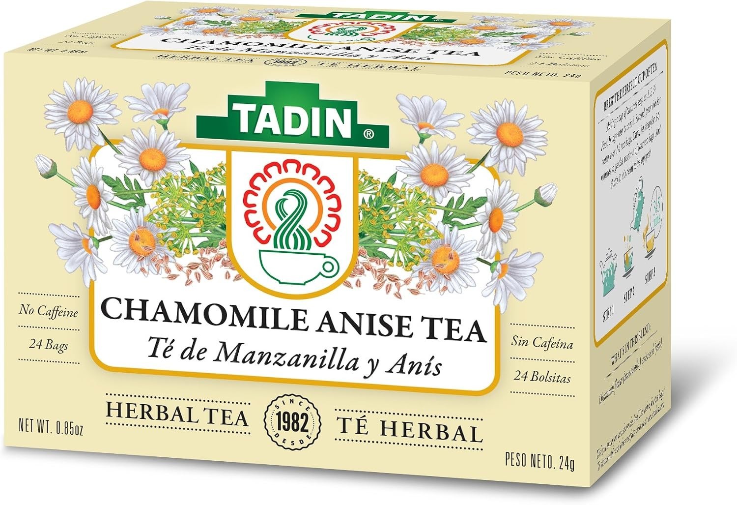 Relaxing Chamomile Anise Tea – 24 Caffeine-Free Tea Bags for Tranquility