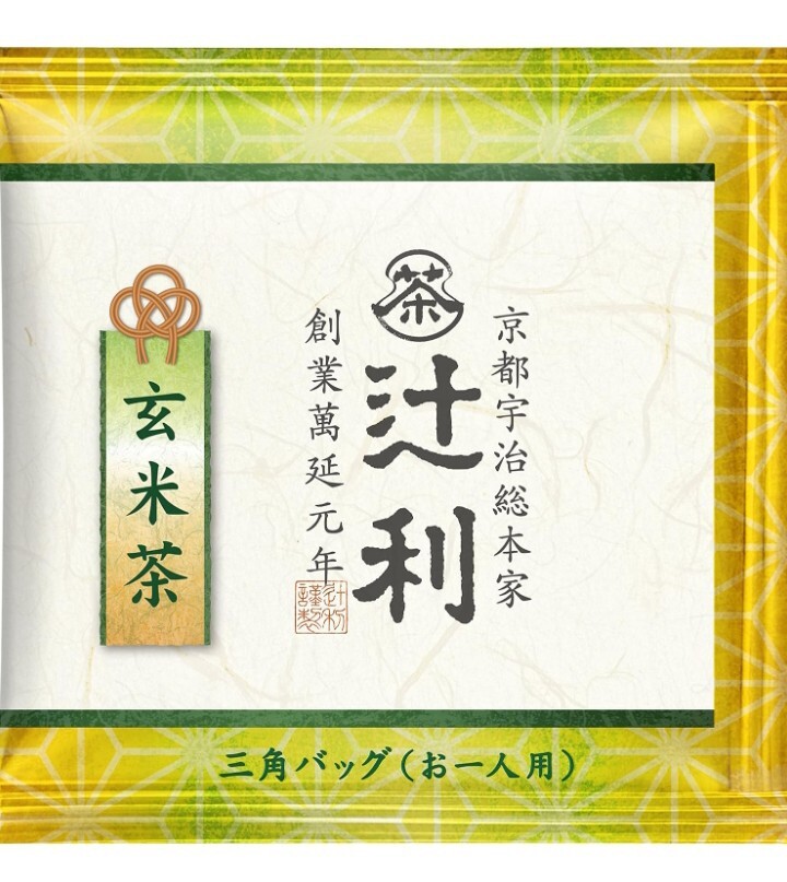 Tsujiri Triangle Bag Genmaicha 50P x 3【辻利 三角バッグ 玄米茶 50P×3】