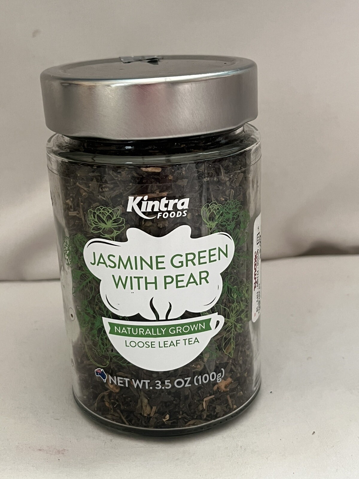 Kintra Foods JASMINE GREEN with PEAR Naturally Grown Premium Leaf Tea 3.5 oz
