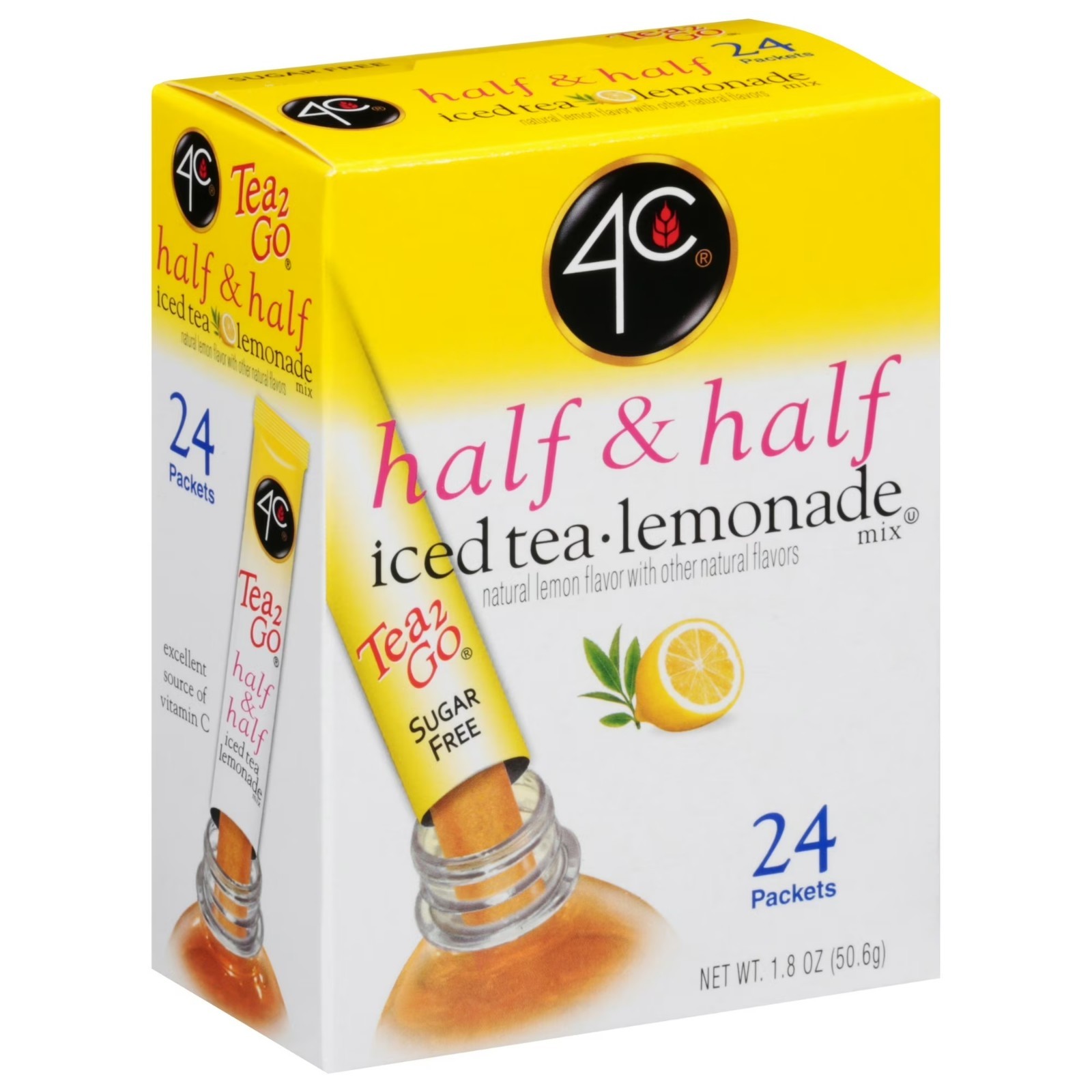 4C Totally Light Half, & Half Lemonade Iced Tea Mix, 1.5 oz, 24 Packets, 1 Ct