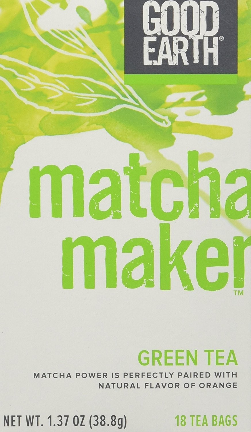 Good Earth Super Green Tea Matcha Maker 18 Count GMO Free Tea Box