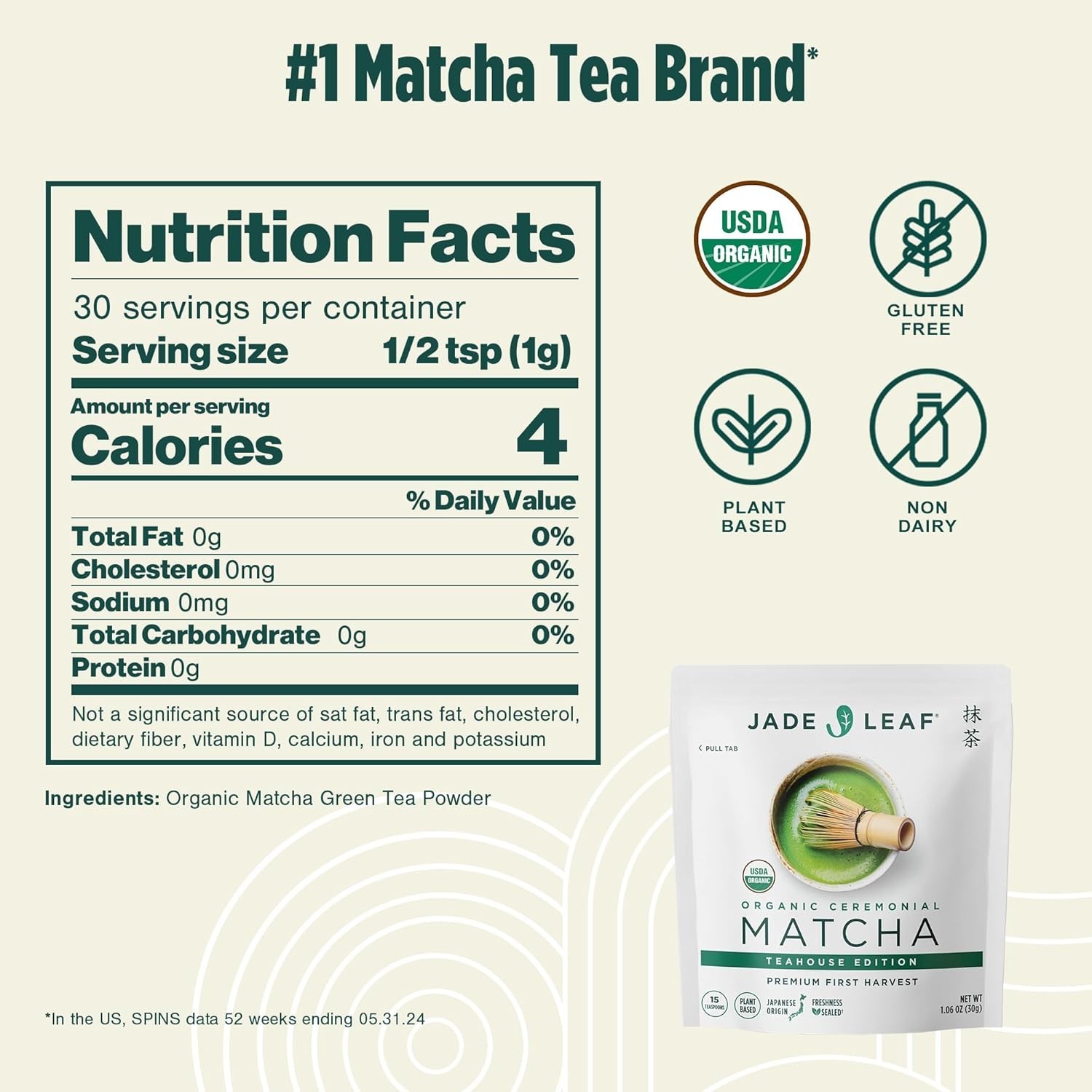 Jade Leaf Matcha Organic Ceremonial Green Tea Powder – Teahouse Edition – Pre…