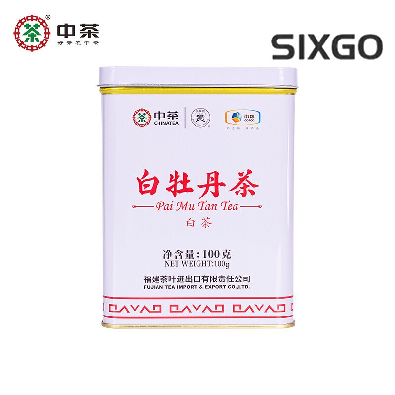 CHINATEA Fujian White Tea Pai Mu Tan Tea White Peony Tea Bai Mu Dan 100g Tin