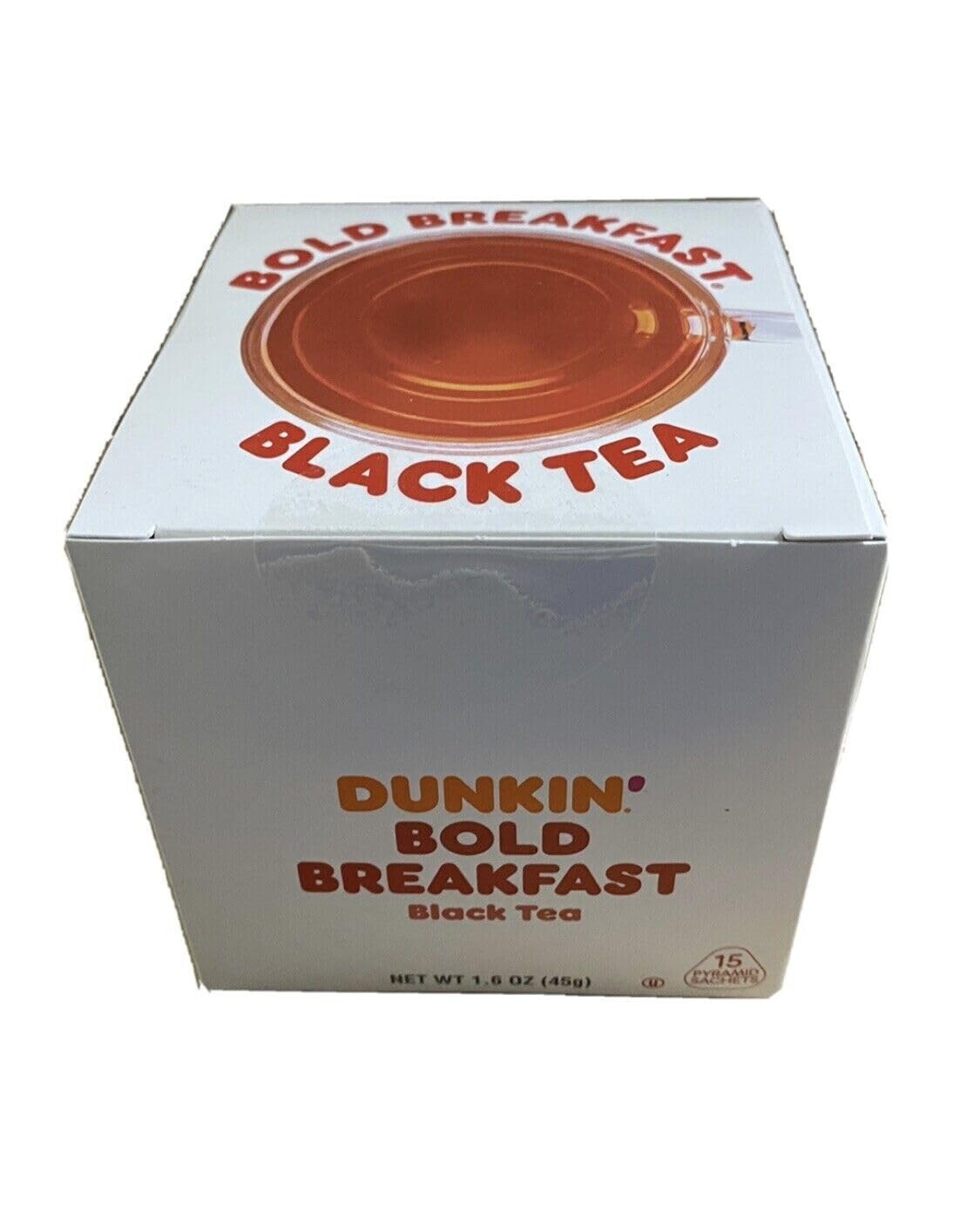 Dunkin Donuts Pyramid Sachet Tea Bold Breakfast 90 Tea Bags -6 Packs of 15 Bags