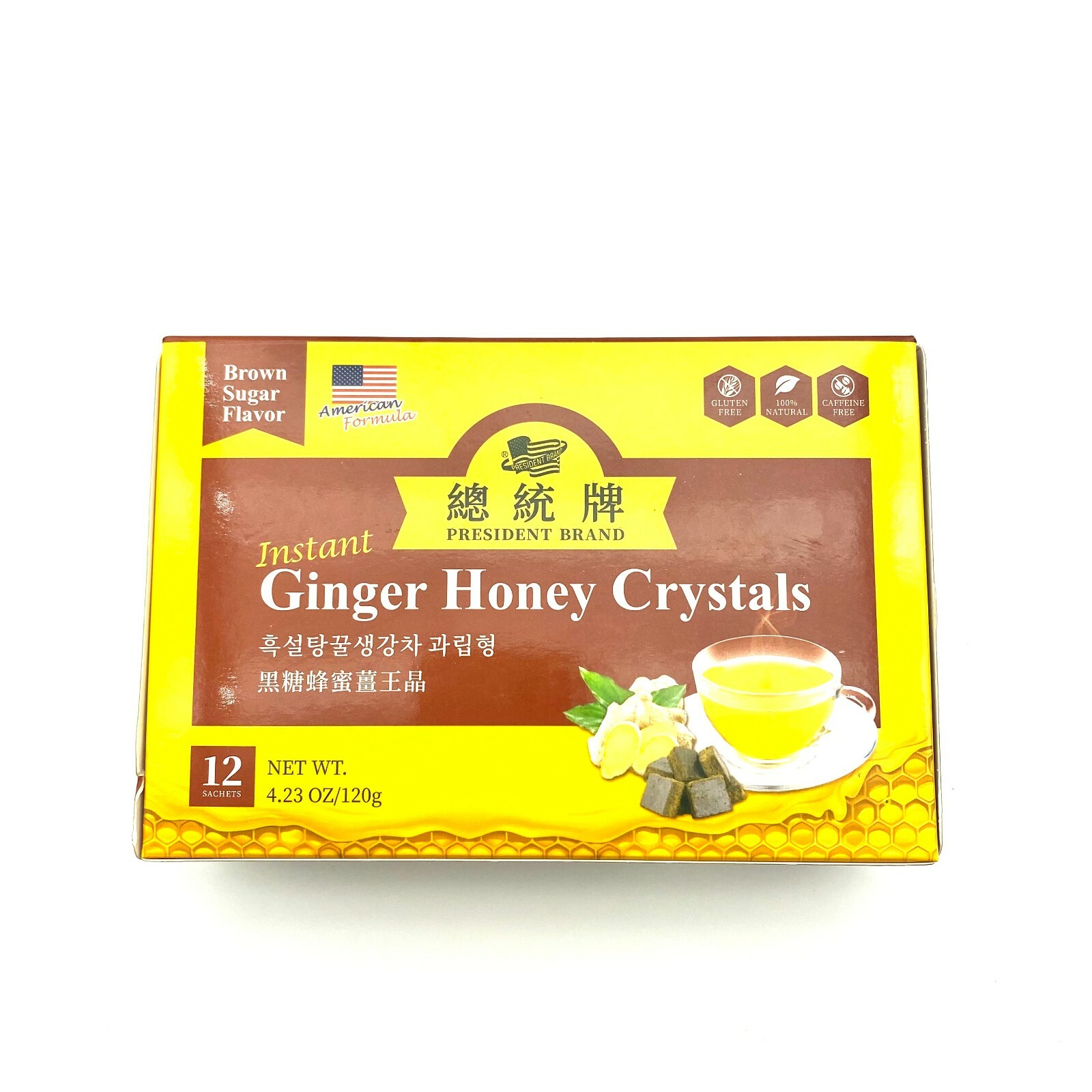 Greenlike Instant Brown Sugar Ginger Honey Crystals 12 Sachet 黑糖蜂蜜 薑王晶冲剂 调理气血大姨妈
