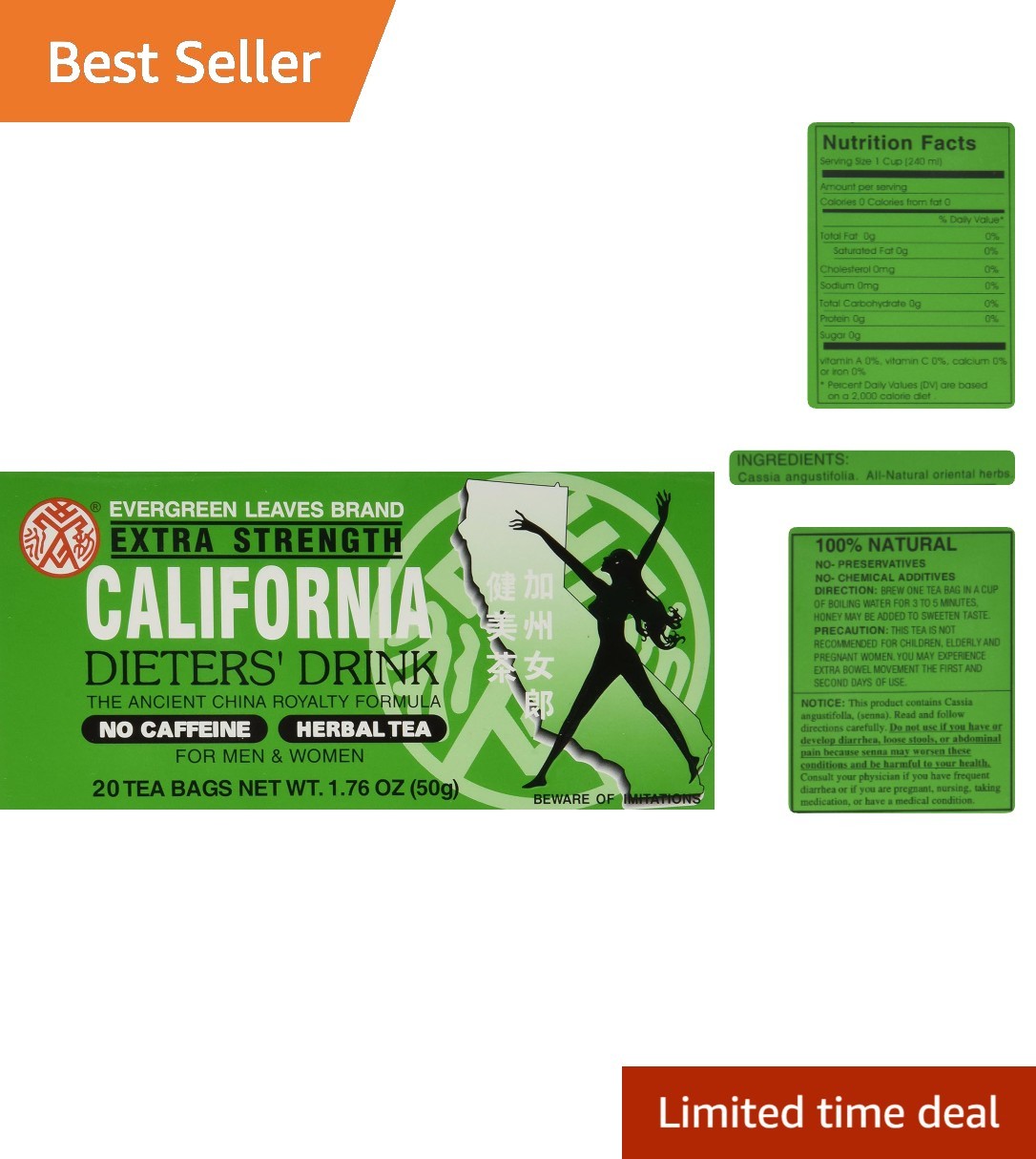 California Dieters’ Herbal Tea: 20 Count Chamomile for Digestion & Relaxation