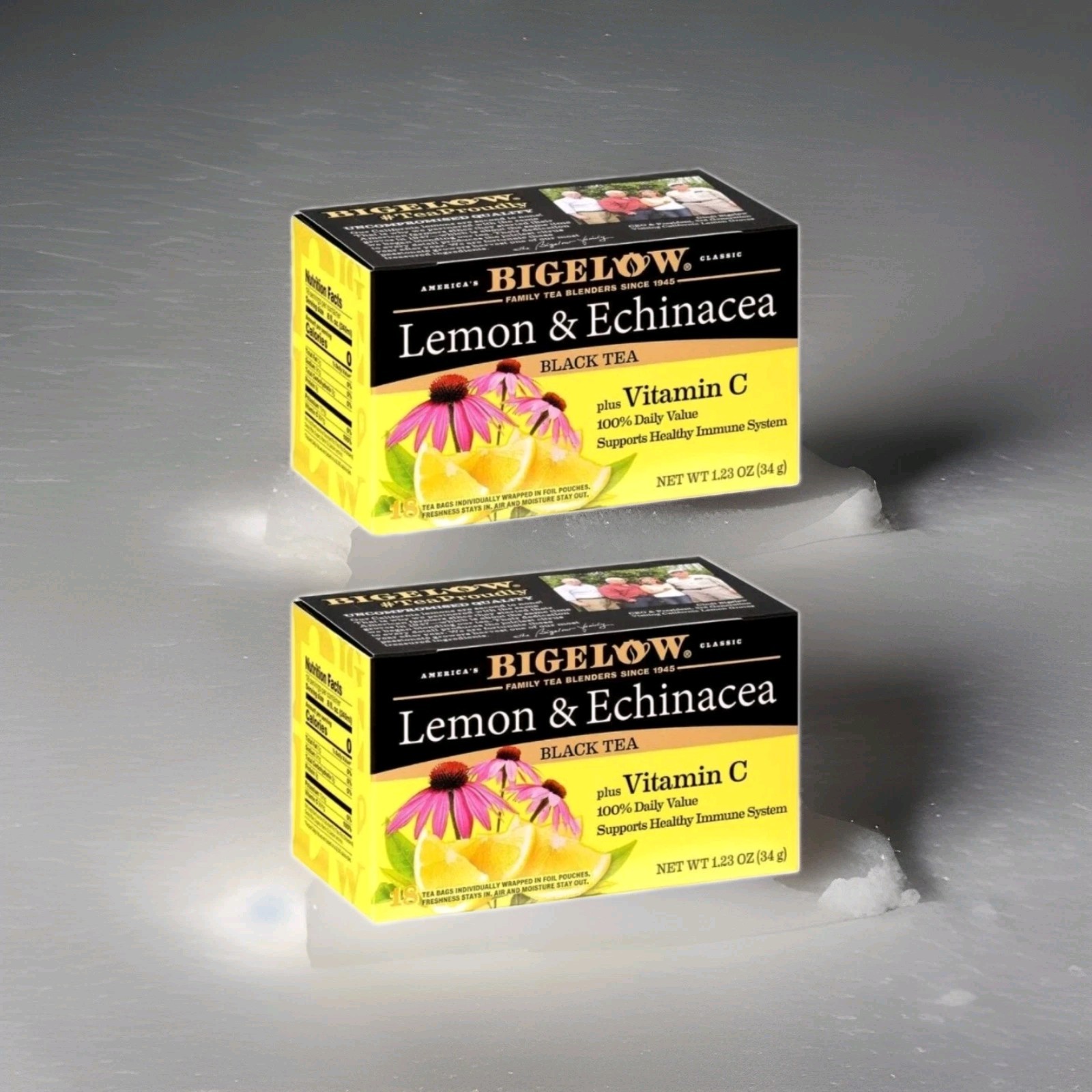 2pk Bag Bigelow Lemon Echinacea Black Tea Vitamin C Brew July4 Gift 36ct Total