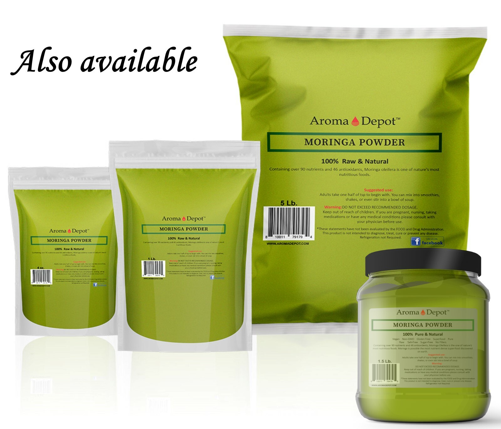 Moringa Powder 5 lbs. oleifera leaf 100% Pure Natural Superfood Gluten Free