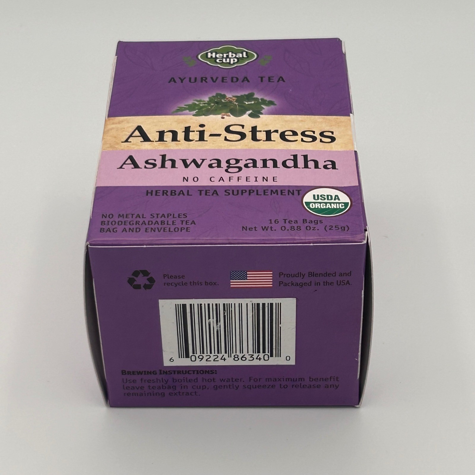 Herbal Cup Anti-Stress Ashwagandha Ayurveda Tea 16ct Organic Caffeine Free