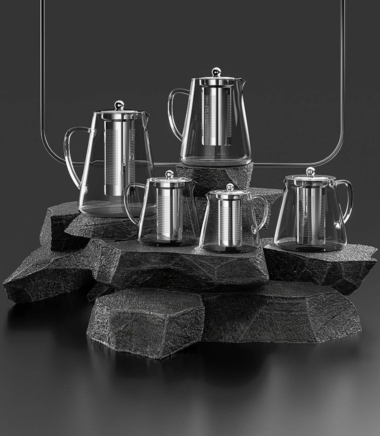 Heat-Resistant Glass Teapot with Stainless Steel Infuser, 401-500ml Kung Fu