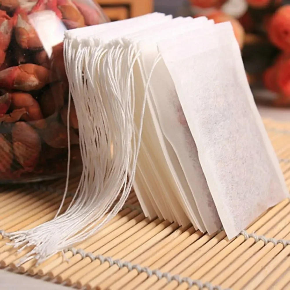 100pcs Disposable Tea Bags Loose Leaf Drawstring Empty Tea Filter Bag Infuser
