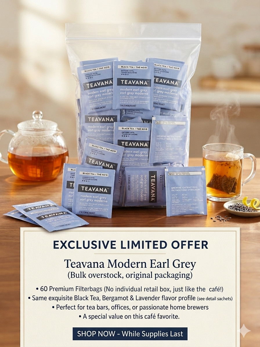 Teavana Modern Earl Grey Black Tea Bergamot Lavender 60 Tea bags Bulk Mylar Bag