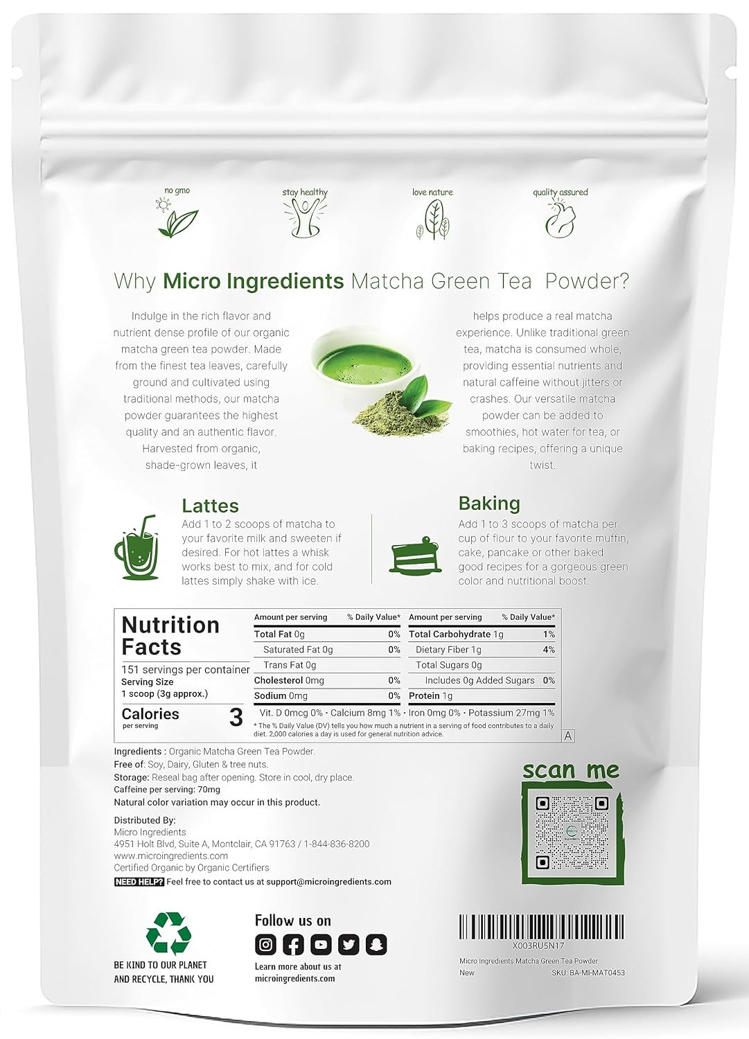 Organic Matcha Green Tea Powder, 1 Lb | First Harvest, Culinary Grade from Japan