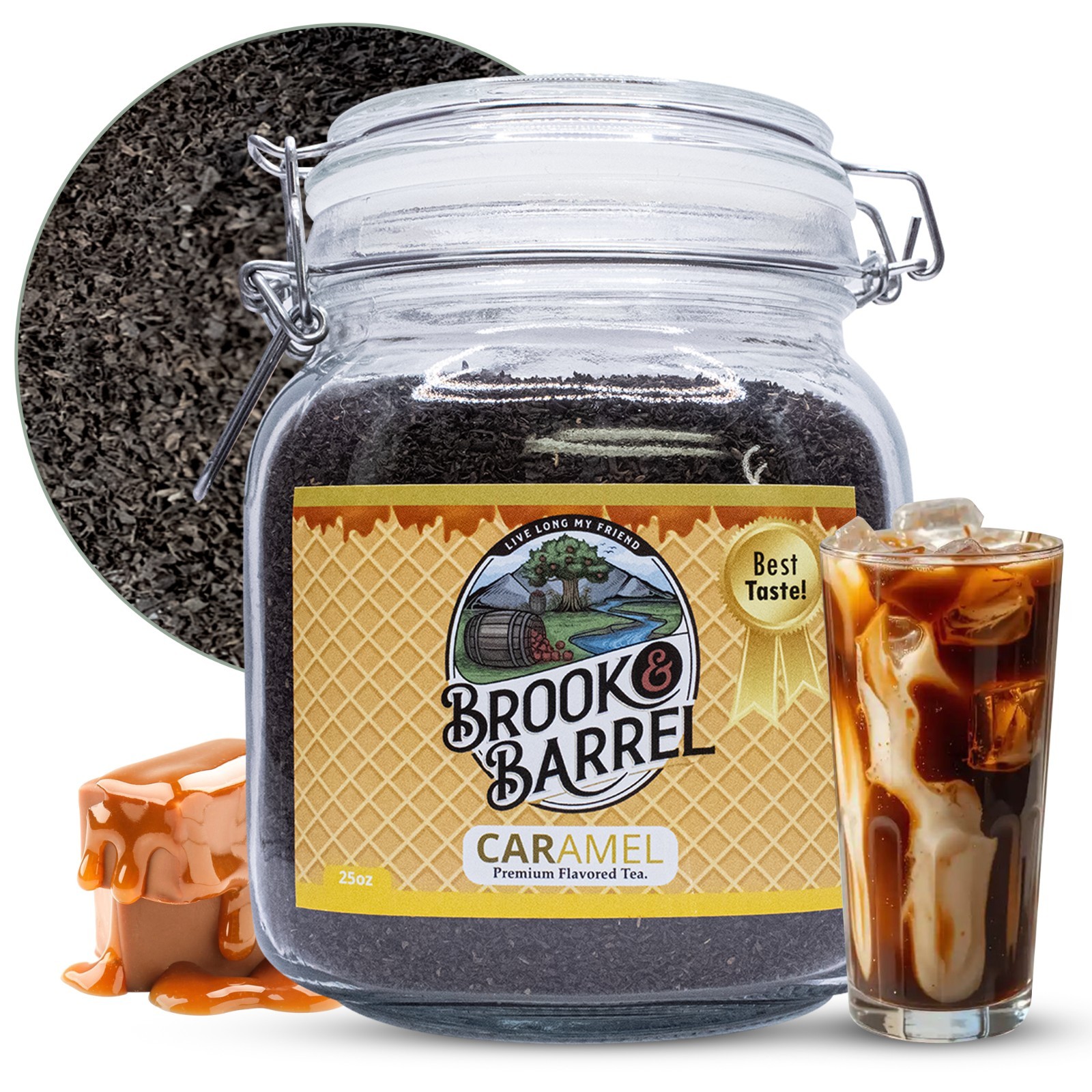 Brook & Barrel 🌿 Organic Loose Leaf Caramel Tea | Farm to Table Premium Flavor